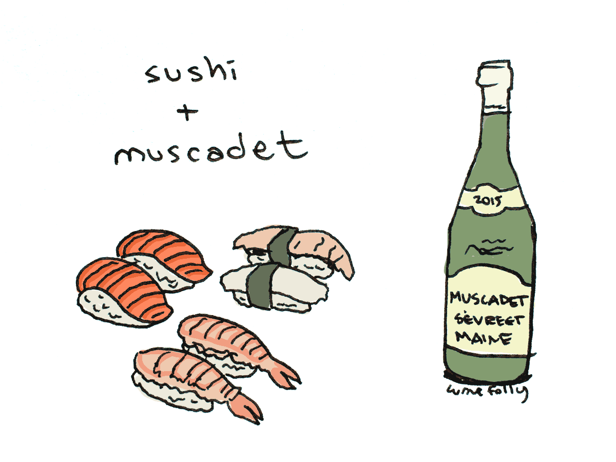 maridaje de vino con sushi
