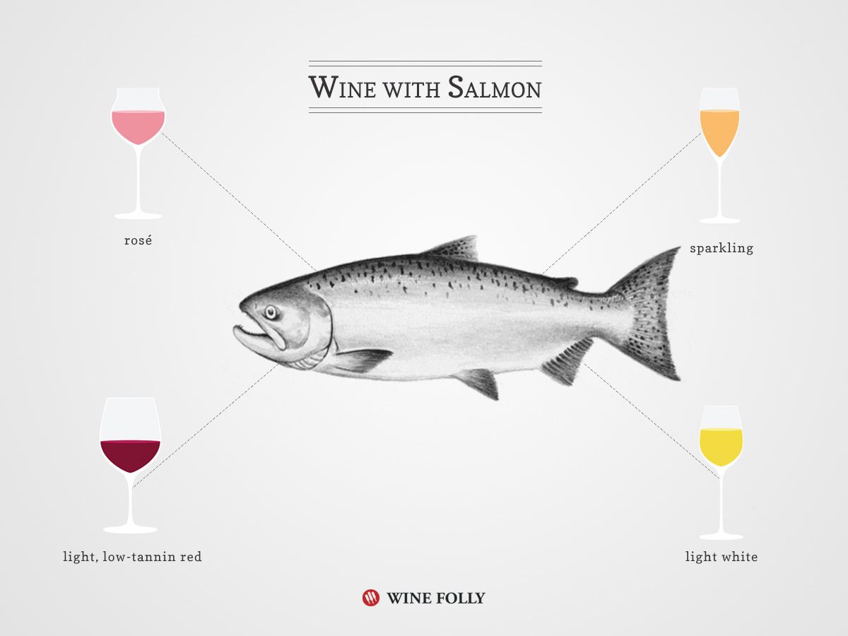 Panduan untuk memasangkan wain dengan Salmon oleh Wine Folly