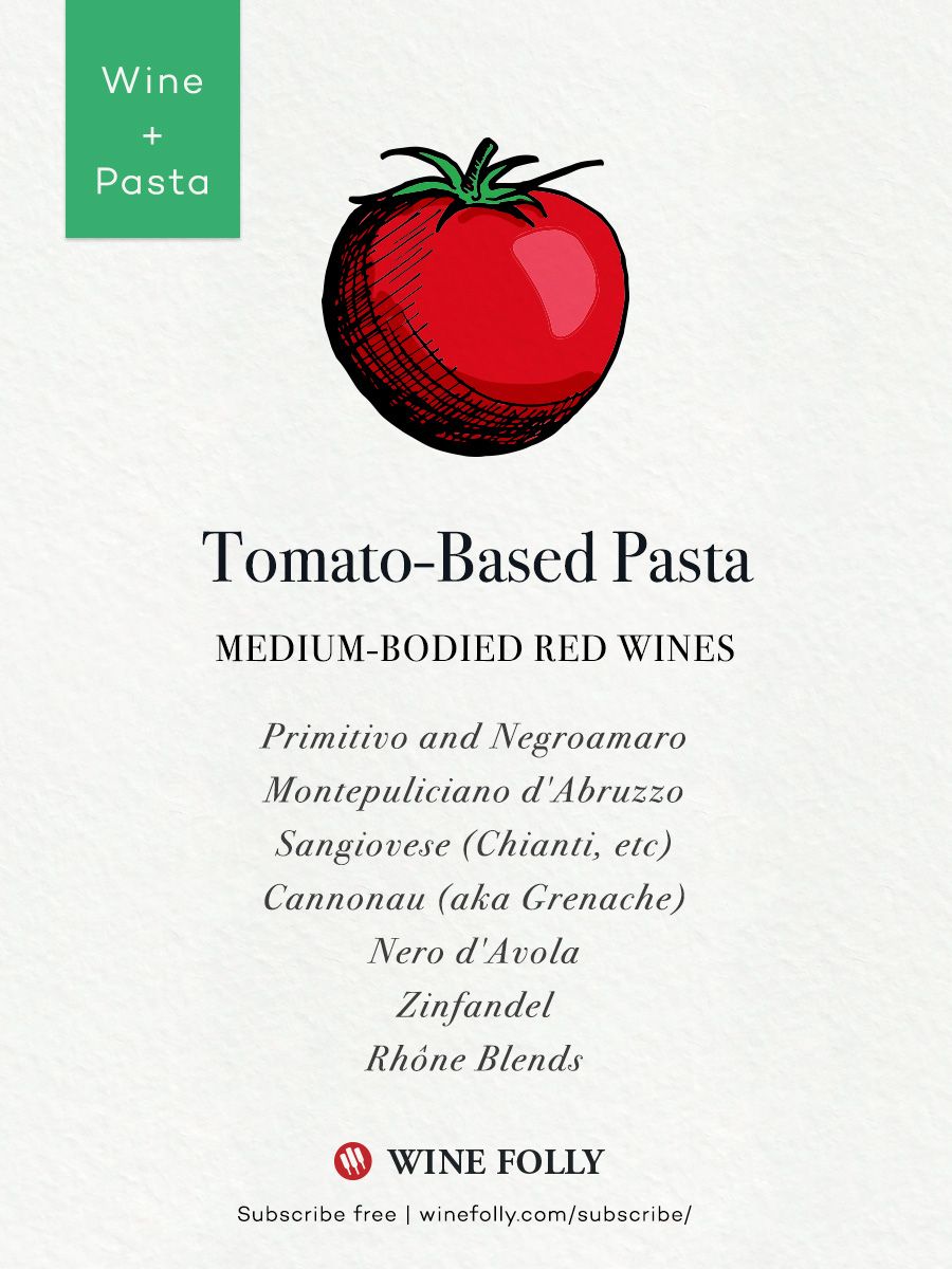 トマトパスタソースワインの組み合わせ