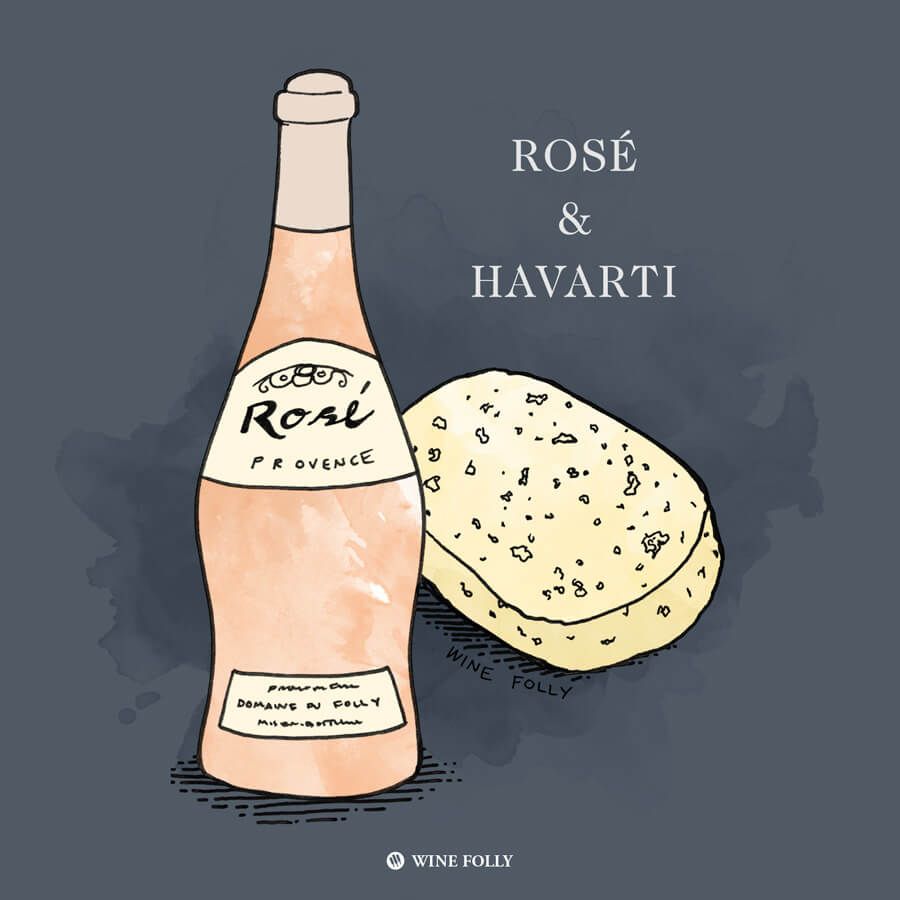 rose-de-provence-havarti-cheese-pairing-illustration