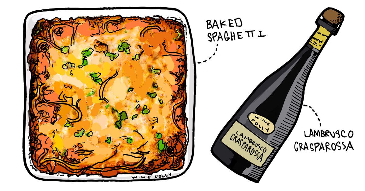 pečeni-špageti-ilustracija-vino-parjenje-winefolly2