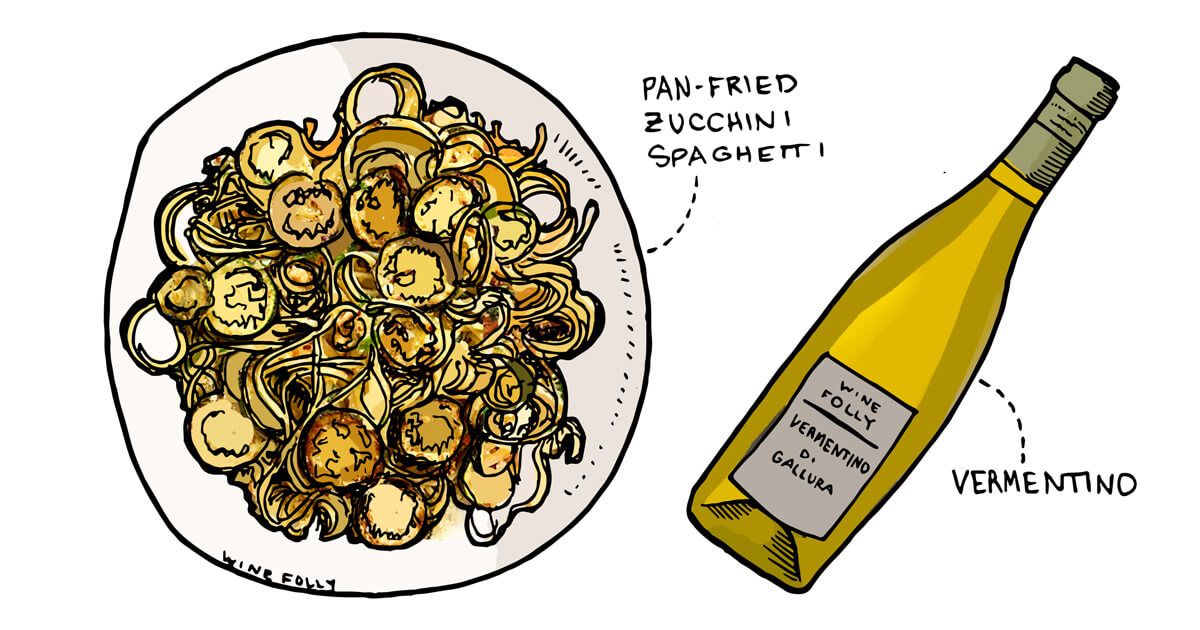 sayur-spaghetti-zucchini-vermentino-pairing-winefolly