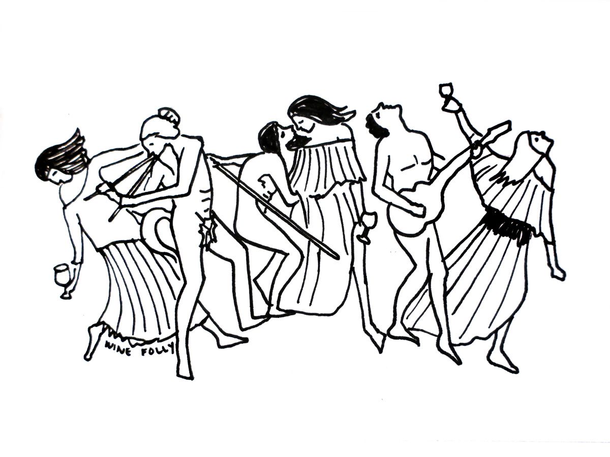 илюстрация на бакхус-римска оргия