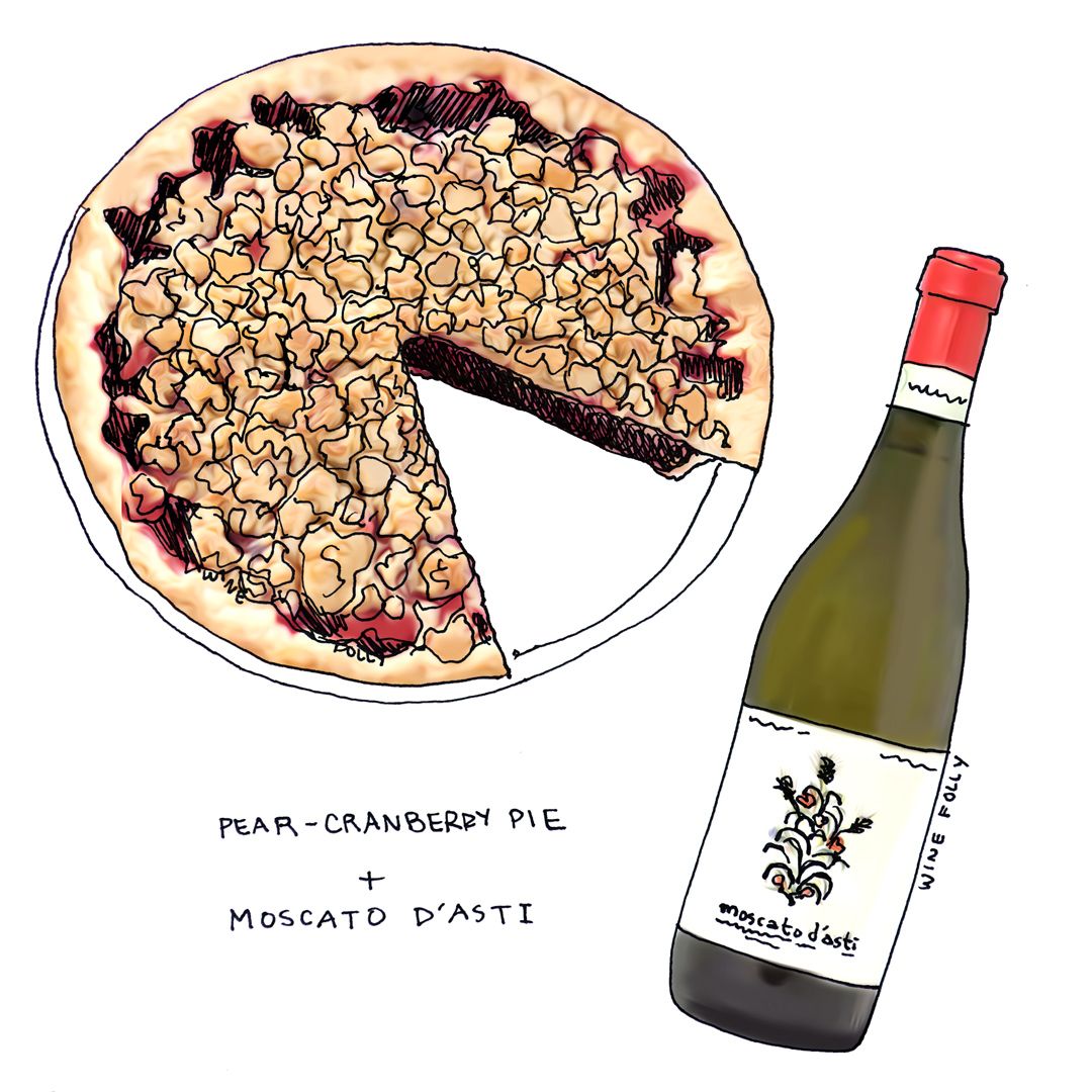 Pear Cranberry Pie Tart Crumble and Wine Kết hợp với Moscato d