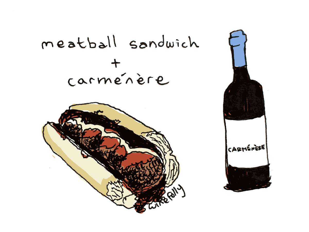 mėsos kukulių sumuštinių vyno poravimas