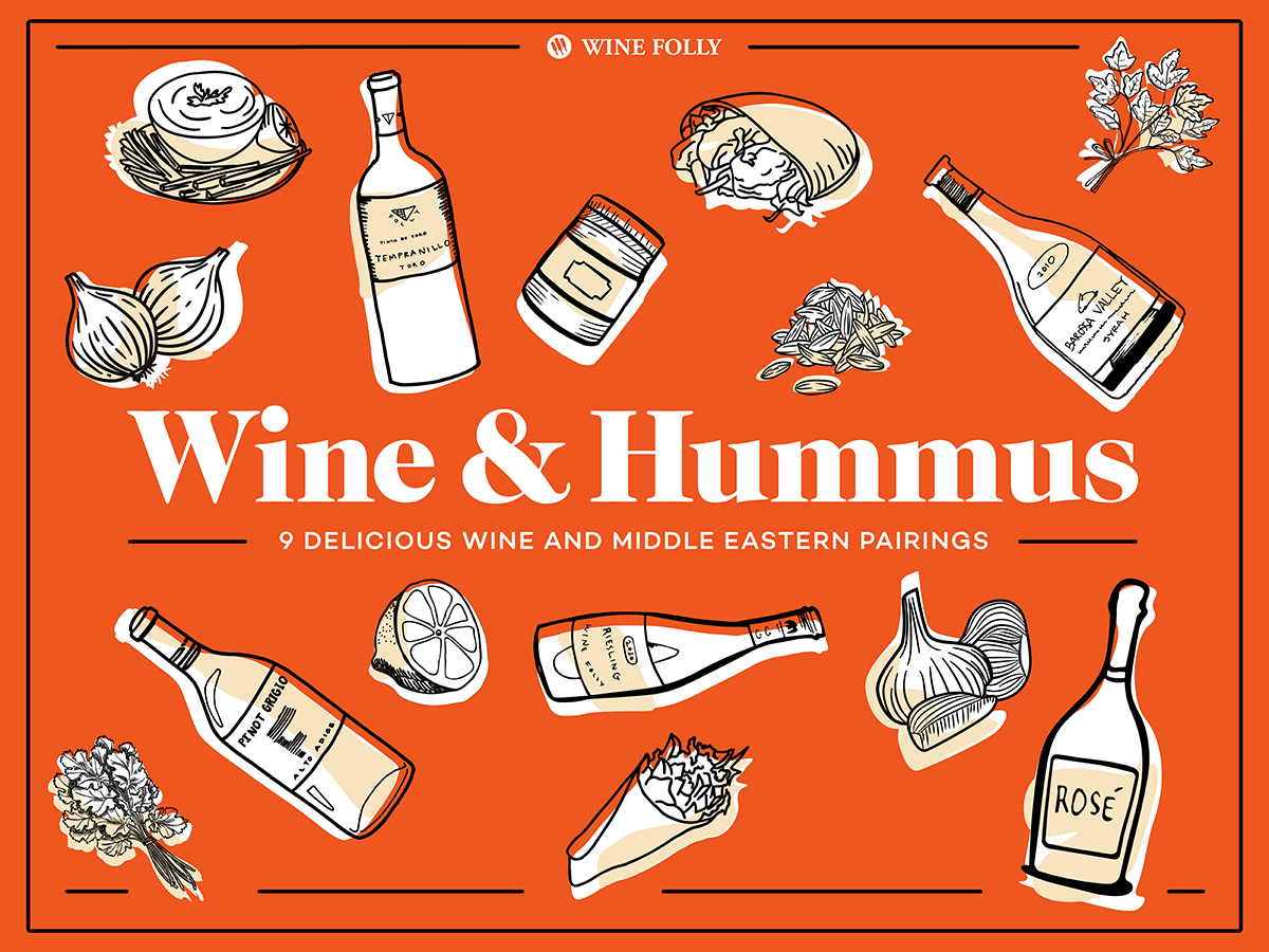 vinparring-mellemøstlig mad-hummus-vinfolie