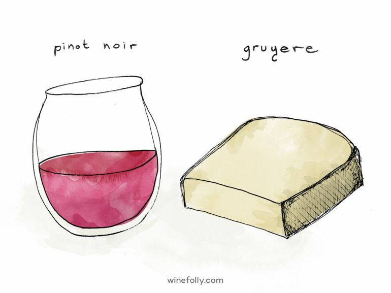 pinot-noir-gruyere-comte-vyno-sūrio