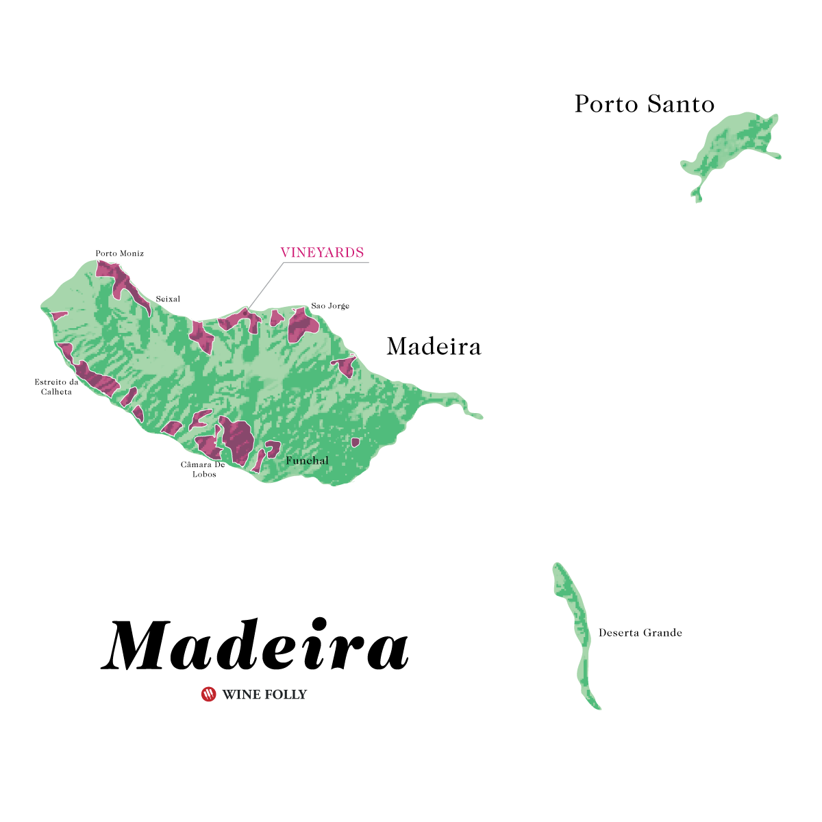 Mapa ng alak ng Madeira Wine Portugal - ni Wine Folly - copyright 2019